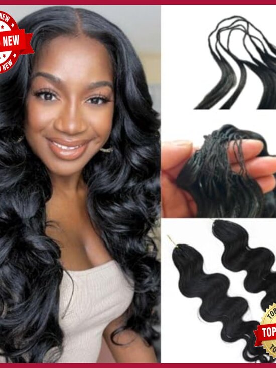 Knotless Pre-Separated Crochet Hair Extensions Body Wave 18 Inch display picture 1